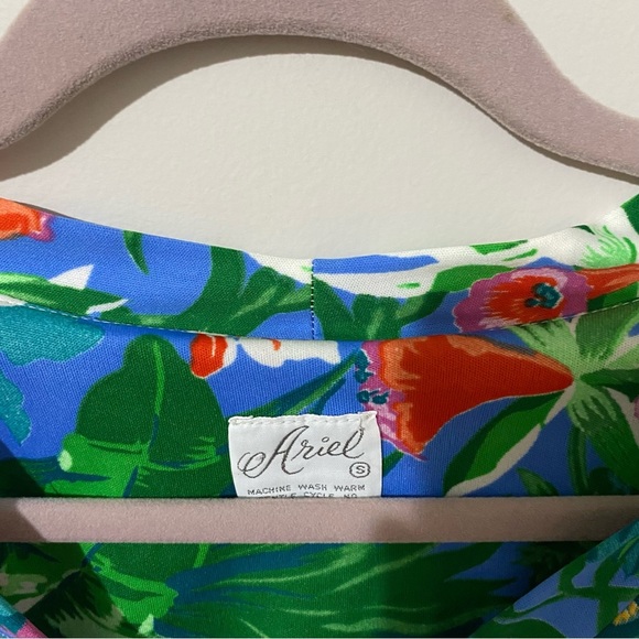Vintage 70s tropical floral maxi dress size small women’s - Picture 5 of 5